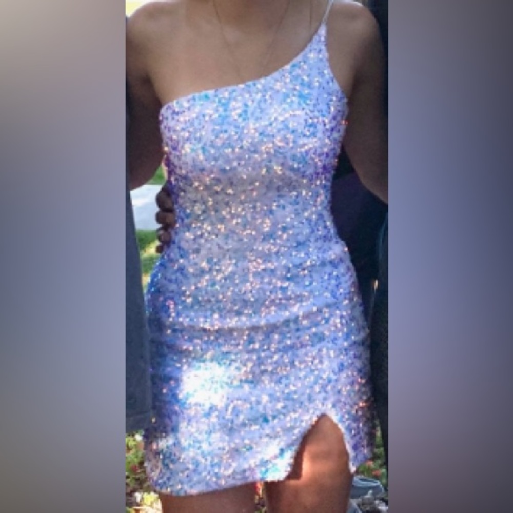 Windsor Iridescent One Shoulder Homecoming Dress